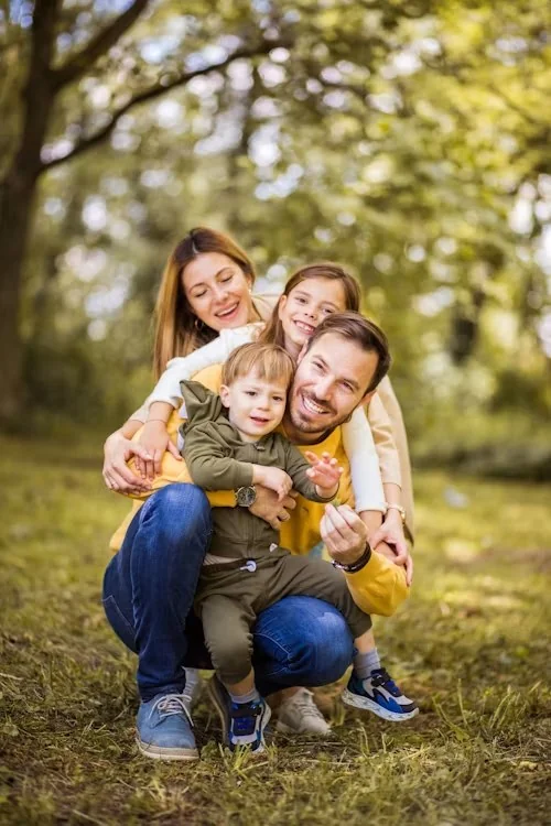 A family enjoying time together outdoors
